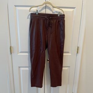 LOFT-  dark plum pleather Jogger Pants